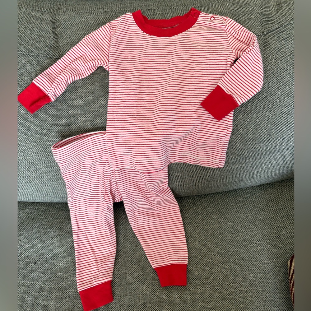 Lake Pima pajamas red stripe 9-12 months - Picture 4 of 9